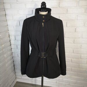 Kenneth Cole Reaction Ladies Size Large Lined Black Packable Hood Jacket